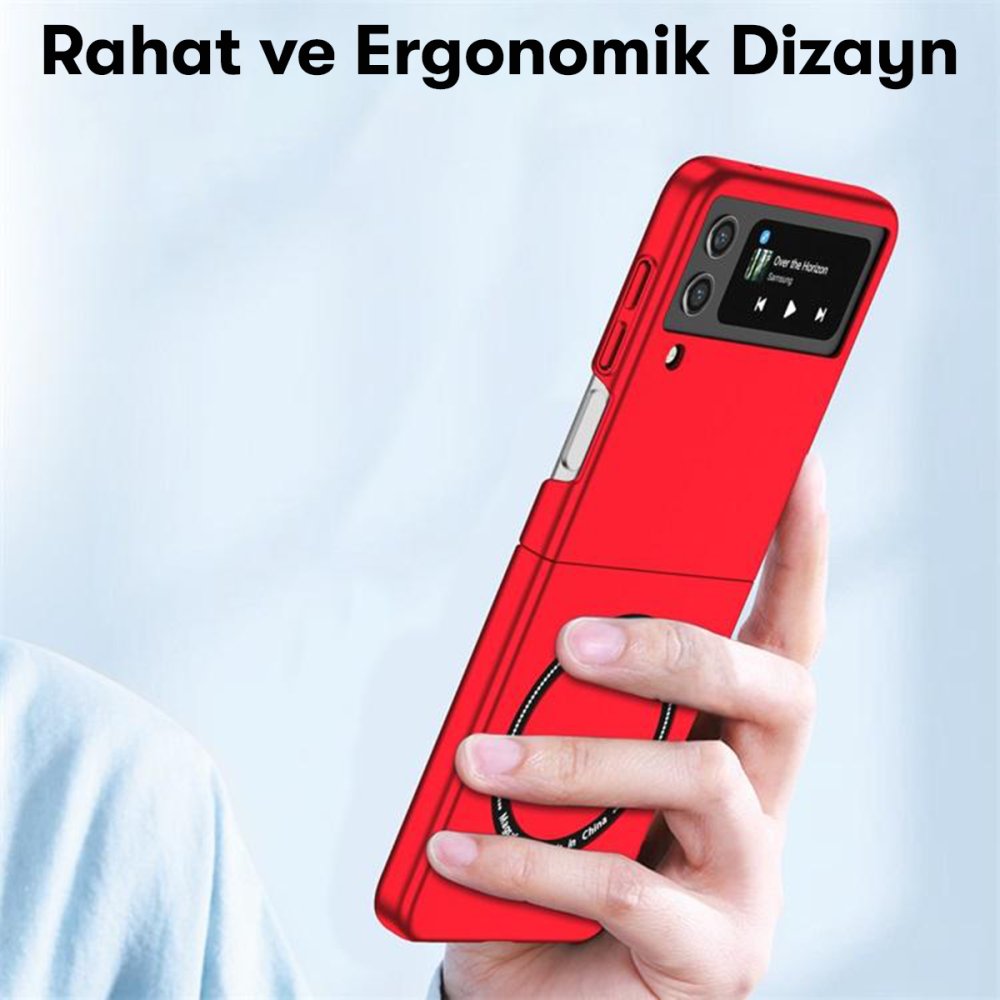 Newface Samsung Galaxy Z Flip 3 Kılıf Mata Fold Kapak - Lacivert