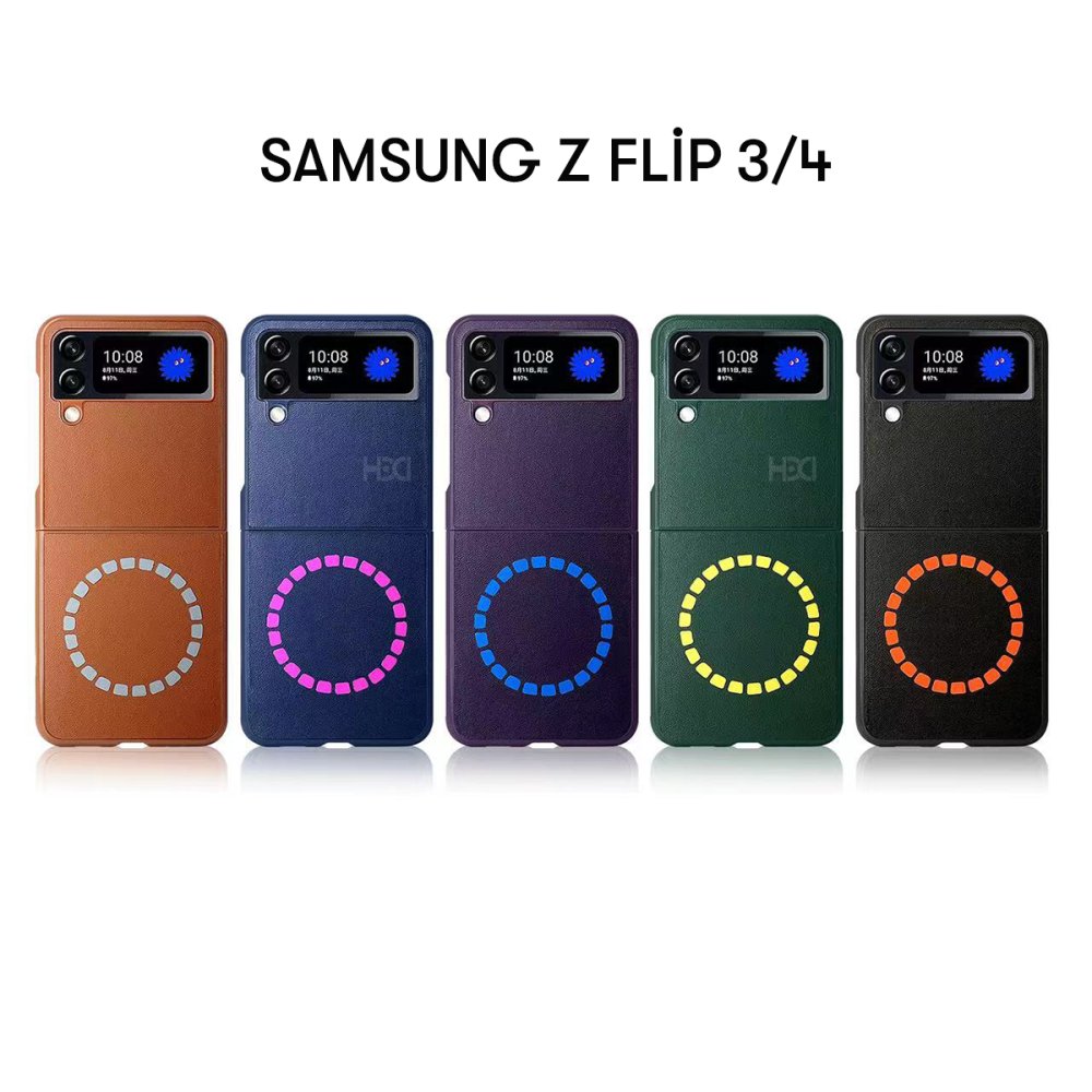 HDD Samsung Galaxy Z Flip 4 Kılıf HBC-156 Forum Magneticsafe Kapak - Koyu Yeşil