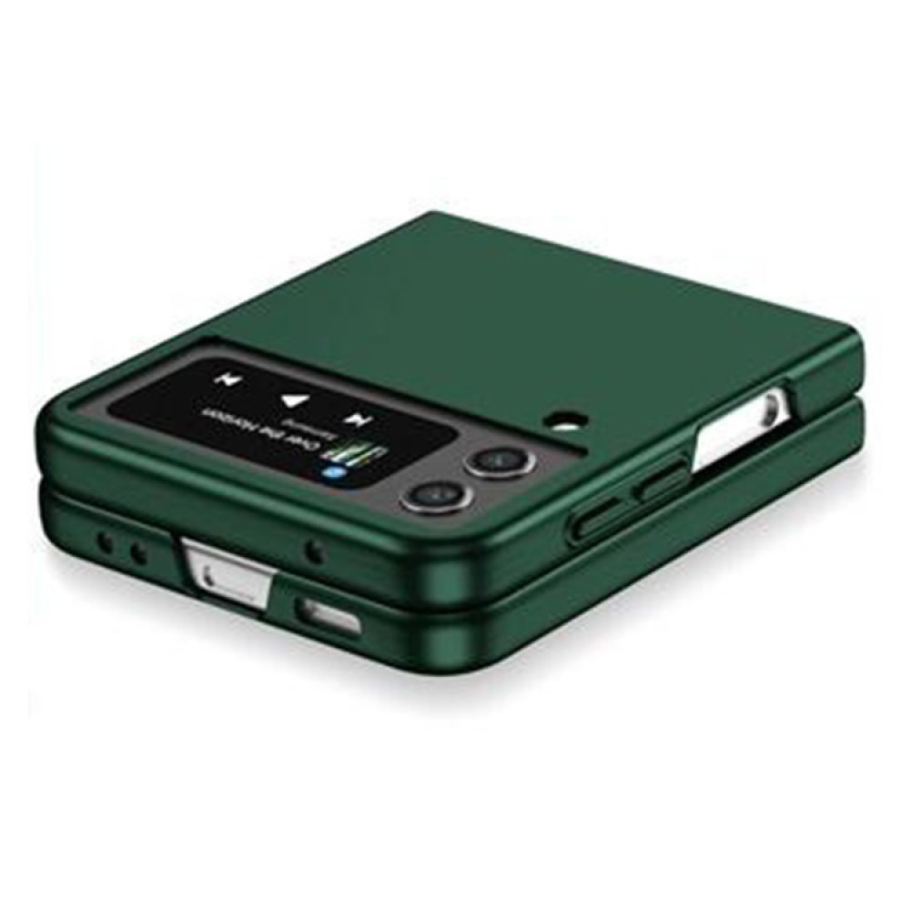 Newface Samsung Galaxy Z Flip 4 Kılıf Mata Fold Kapak - Koyu Yeşil