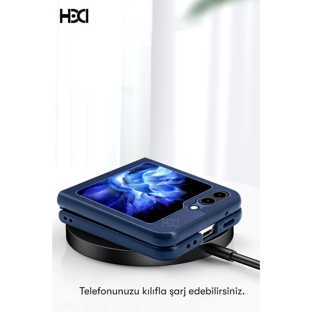 HDD Samsung Galaxy Z Flip 5 Kılıf HBC-155 Lizbon Kapak - Derin Mor