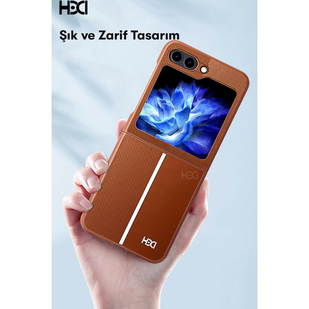HDD Samsung Galaxy Z Flip 5 Kılıf HBC-155 Lizbon Kapak - Derin Mor