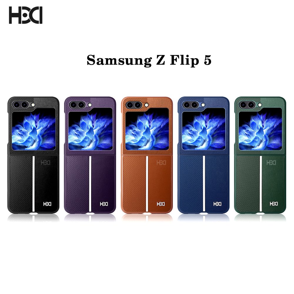HDD Samsung Galaxy Z Flip 5 Kılıf HBC-155 Lizbon Kapak - Kahverengi
