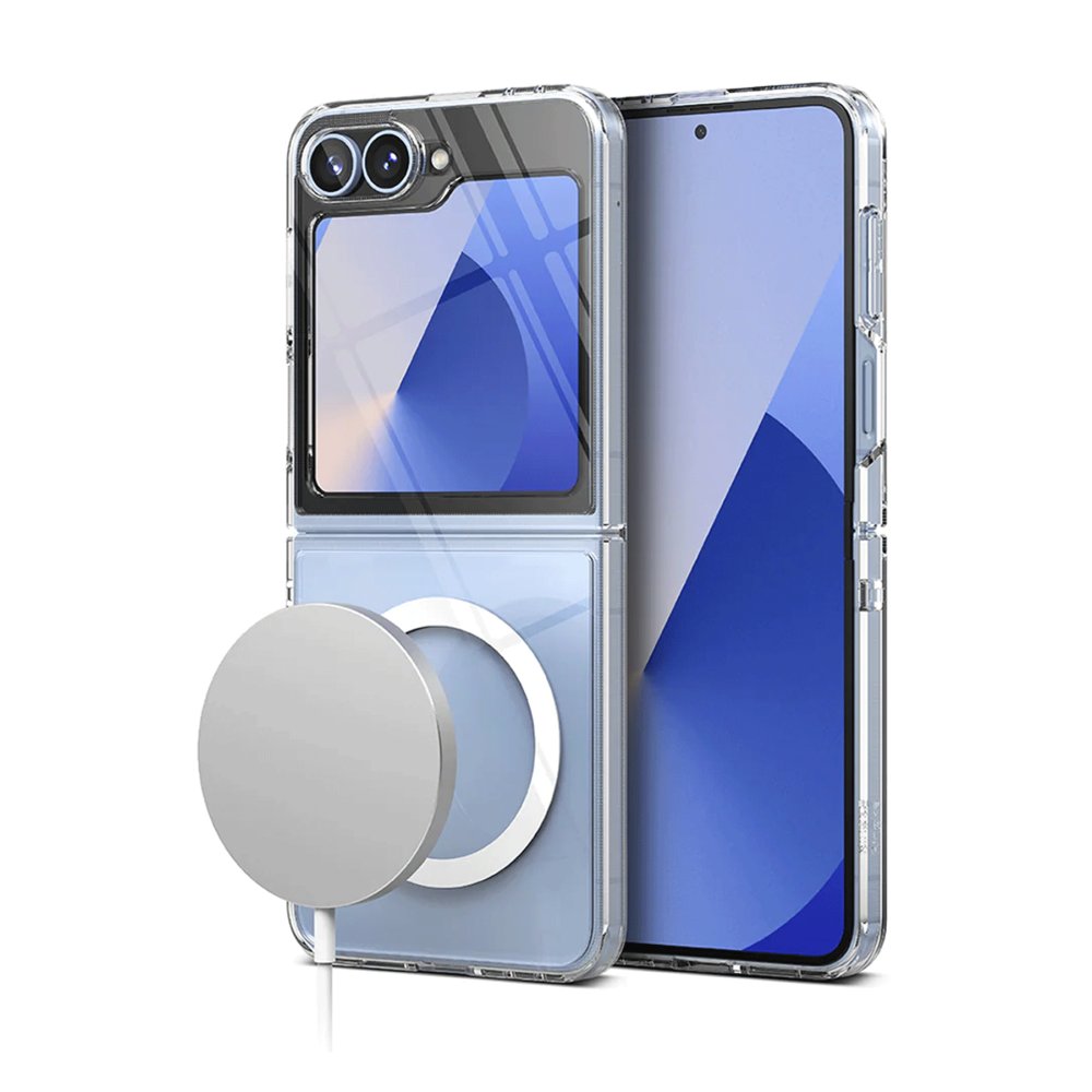 Newface Samsung Galaxy Z Flip 6 Kılıf Magneticsafe Şeffaf Silikon - Şeffaf