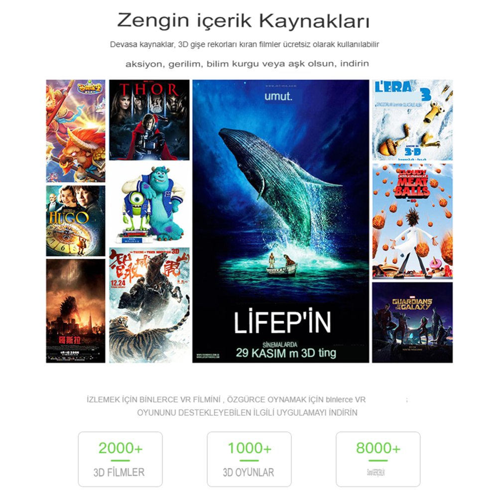 Newface Shinecon SC-G04EA 3D Sanal Gerçeklik Gözlüğü - Siyah