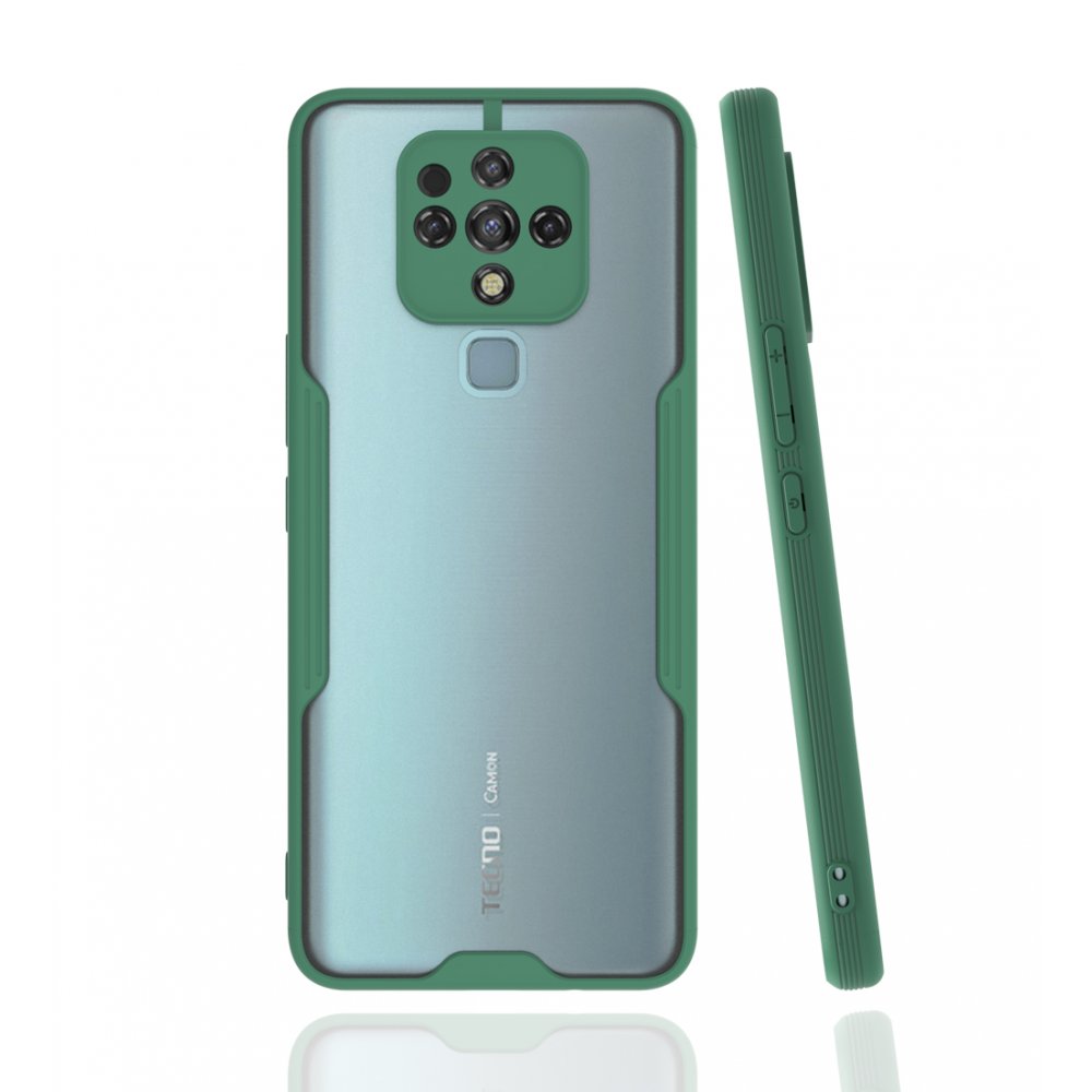 Newface Tecno Camon 16 Kılıf Platin Silikon - Yeşil