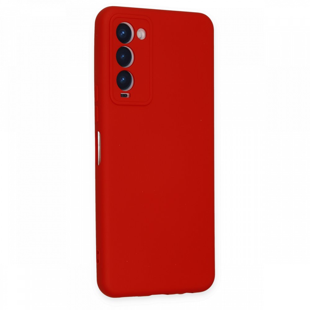 Newface Tecno Camon 18 Kılıf Nano içi Kadife Silikon - Kırmızı