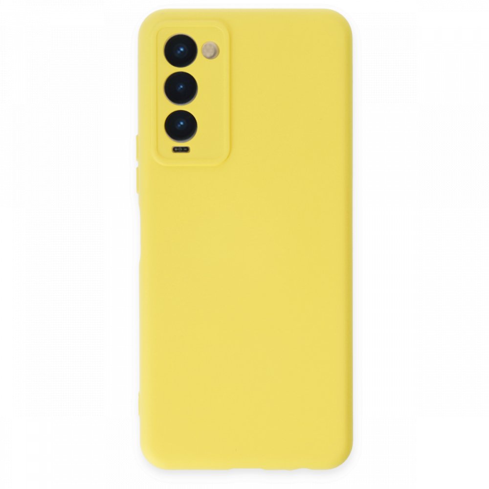 Newface Tecno Camon 18 Kılıf Nano içi Kadife Silikon - Sarı