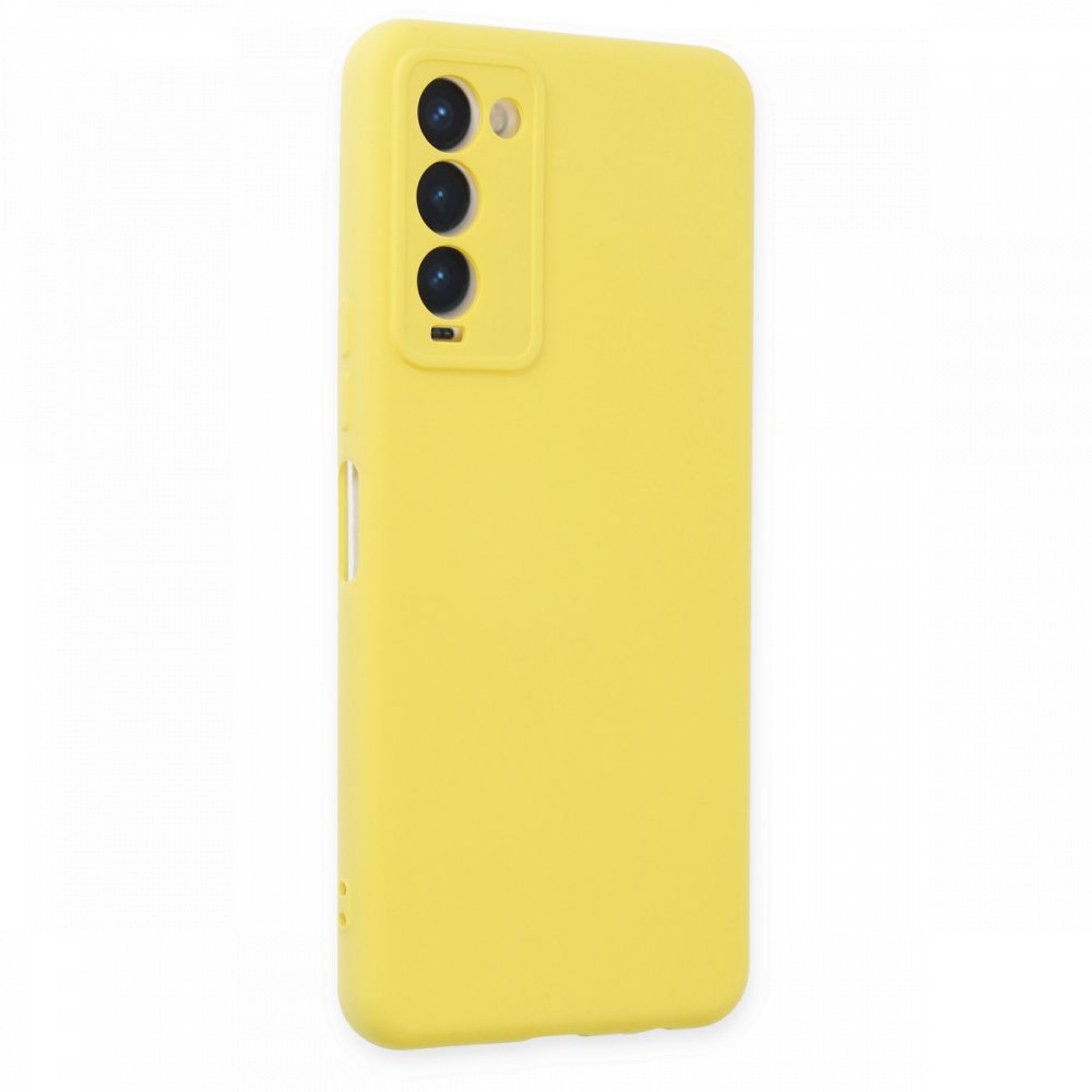 Newface Tecno Camon 18 Kılıf Nano içi Kadife Silikon - Sarı