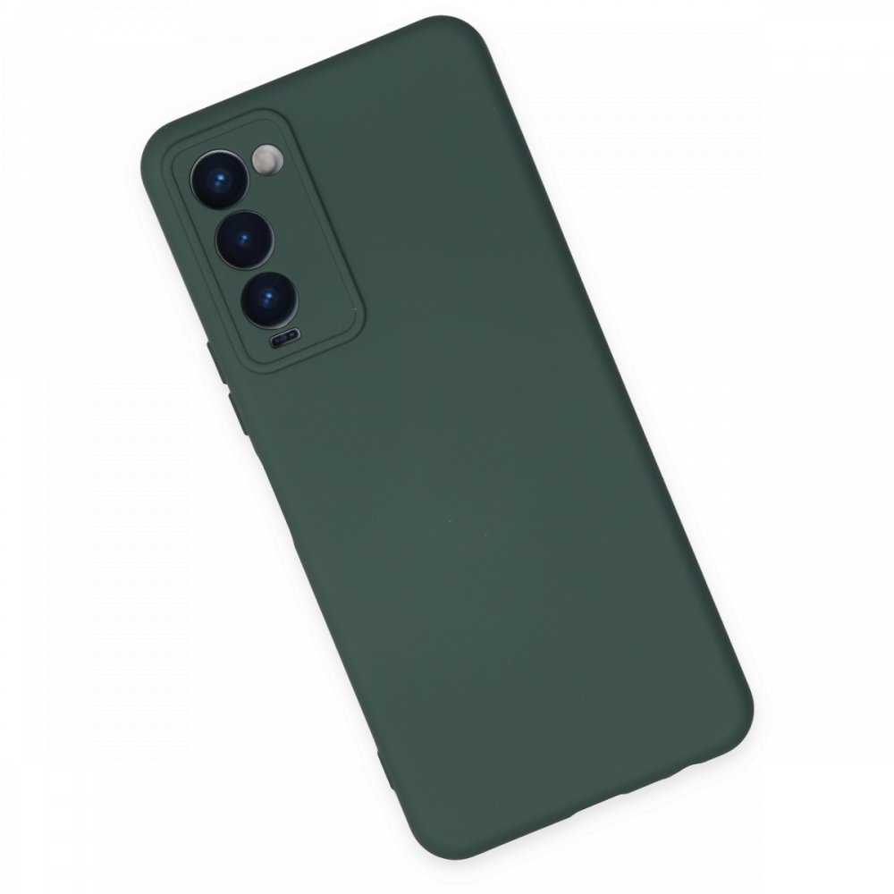 Newface Tecno Camon 18T Kılıf Nano içi Kadife  Silikon - Koyu Yeşil