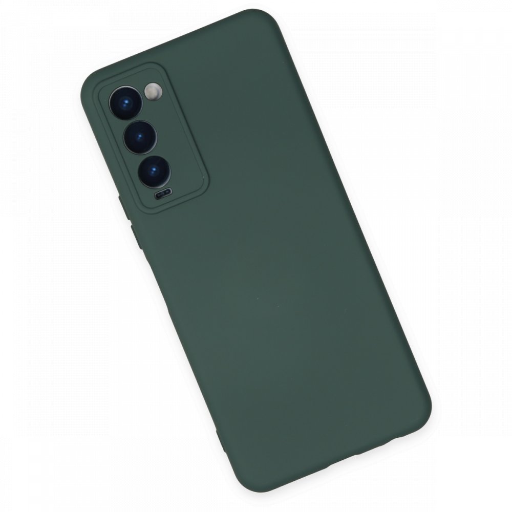 Newface Tecno Camon 18T Kılıf Nano içi Kadife Silikon - Koyu Yeşil