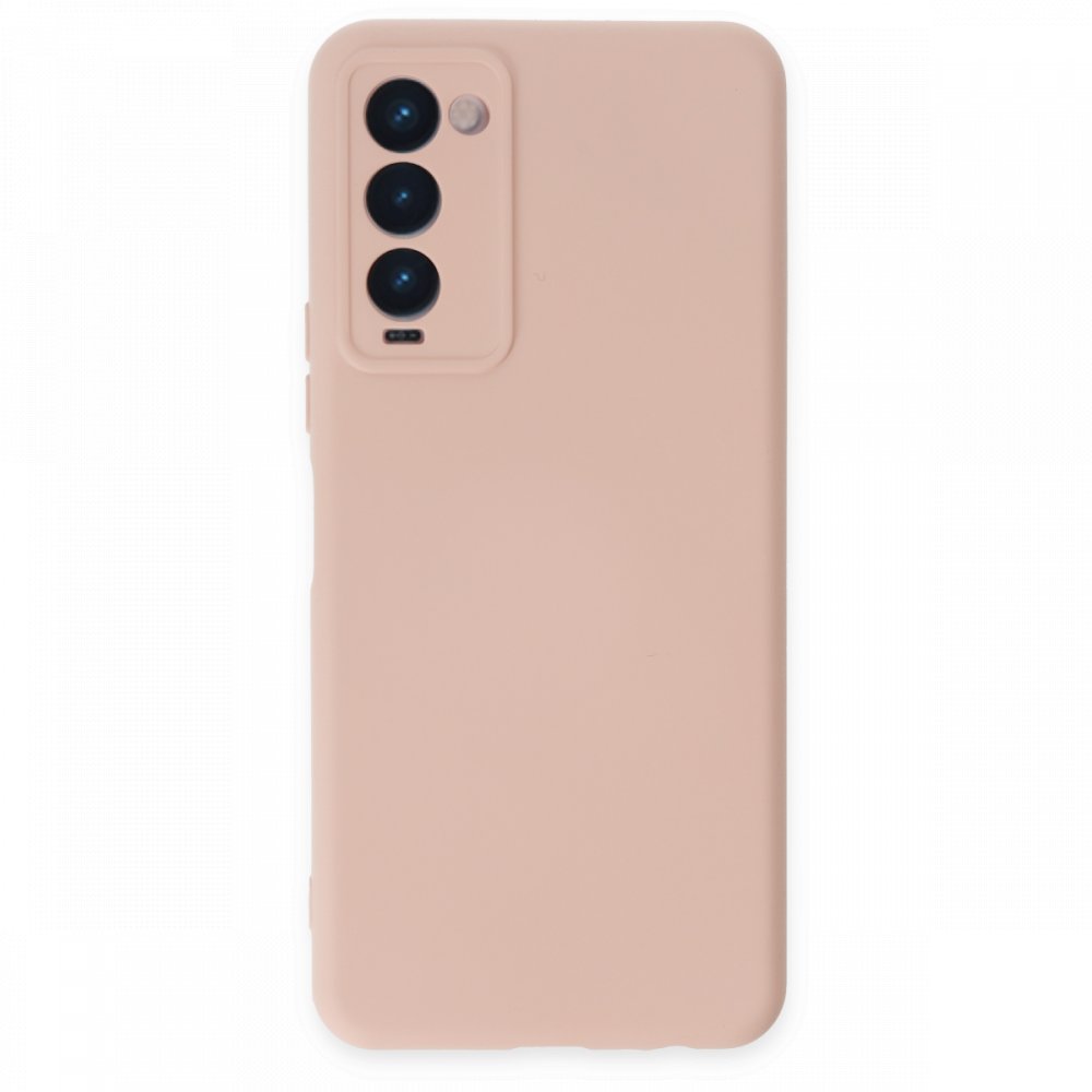 Newface Tecno Camon 18T Kılıf Nano içi Kadife Silikon - Pudra