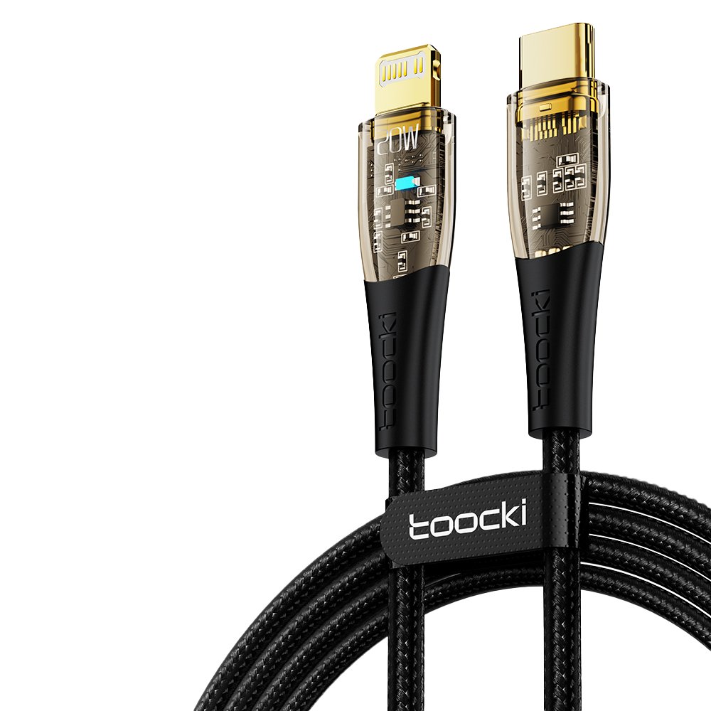 Newface Toocki TQ-X09 1M 20W Hasırlı Type-C to Lightning PD Hızlı Şarj Kablosu - Siyah