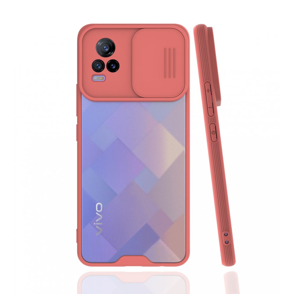 Newface Vivo V21e Kılıf Platin Kamera Koruma Silikon - Pembe