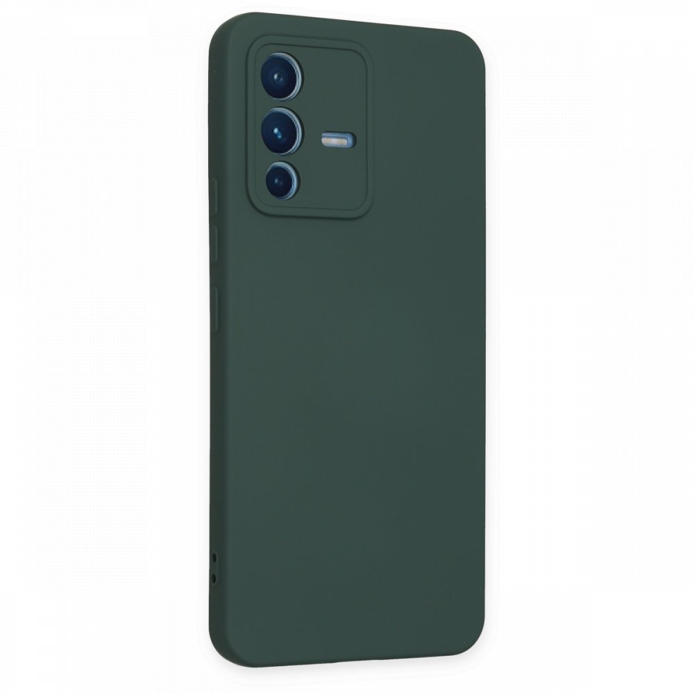 Newface Vivo V23 5G Kılıf Nano içi Kadife Silikon - Koyu Yeşil