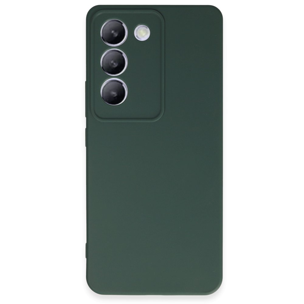 Newface Vivo V30 Lite 4G Kılıf First Silikon - Koyu Yeşil