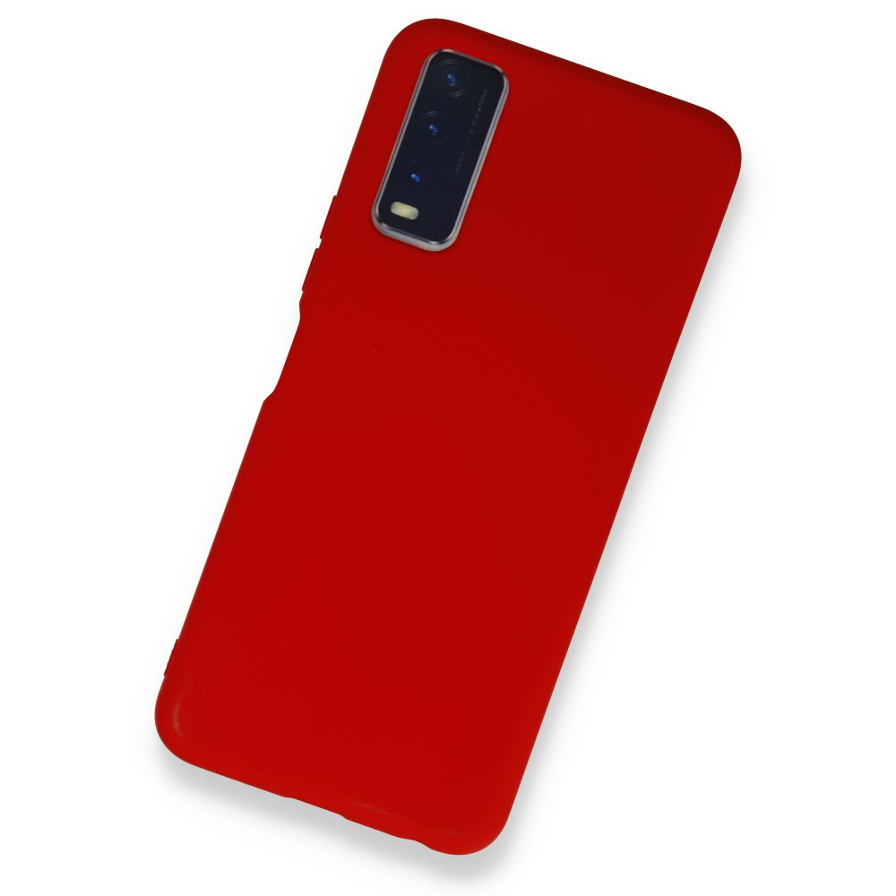Newface Vivo Y11S Kılıf Nano içi Kadife  Silikon - Kırmızı