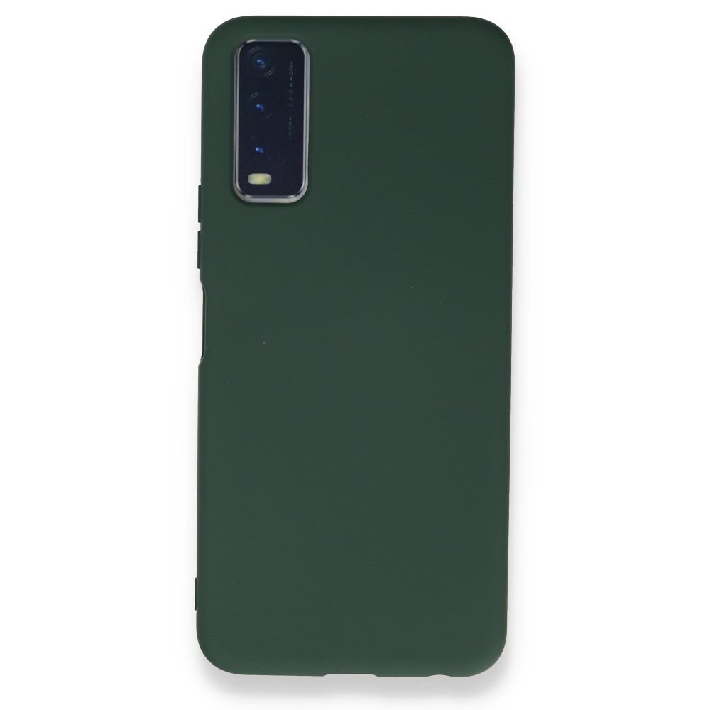 Newface Vivo Y11S Kılıf Nano içi Kadife Silikon - Koyu Yeşil