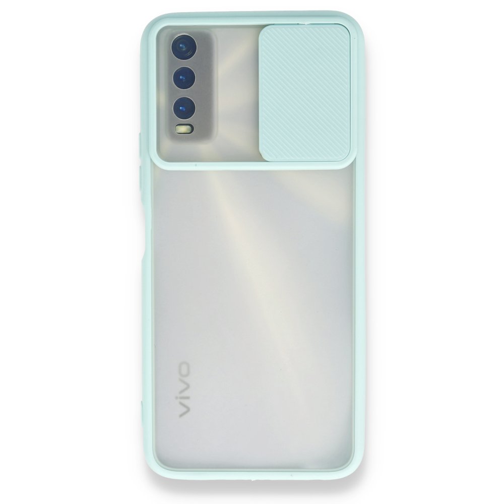 Newface Vivo Y11S Kılıf Palm Buzlu Kamera Sürgülü Silikon - Turkuaz