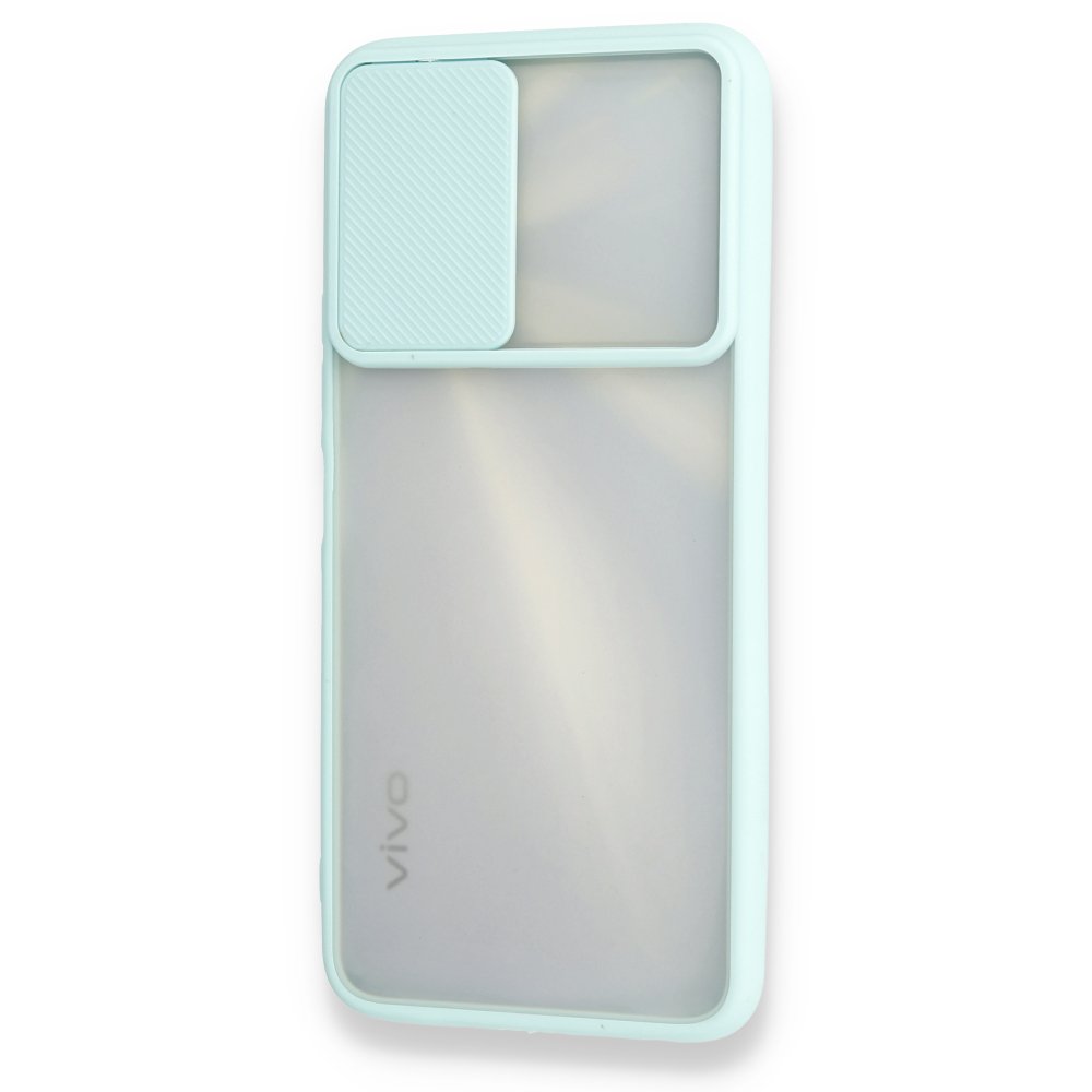 Newface Vivo Y11S Kılıf Palm Buzlu Kamera Sürgülü Silikon - Turkuaz