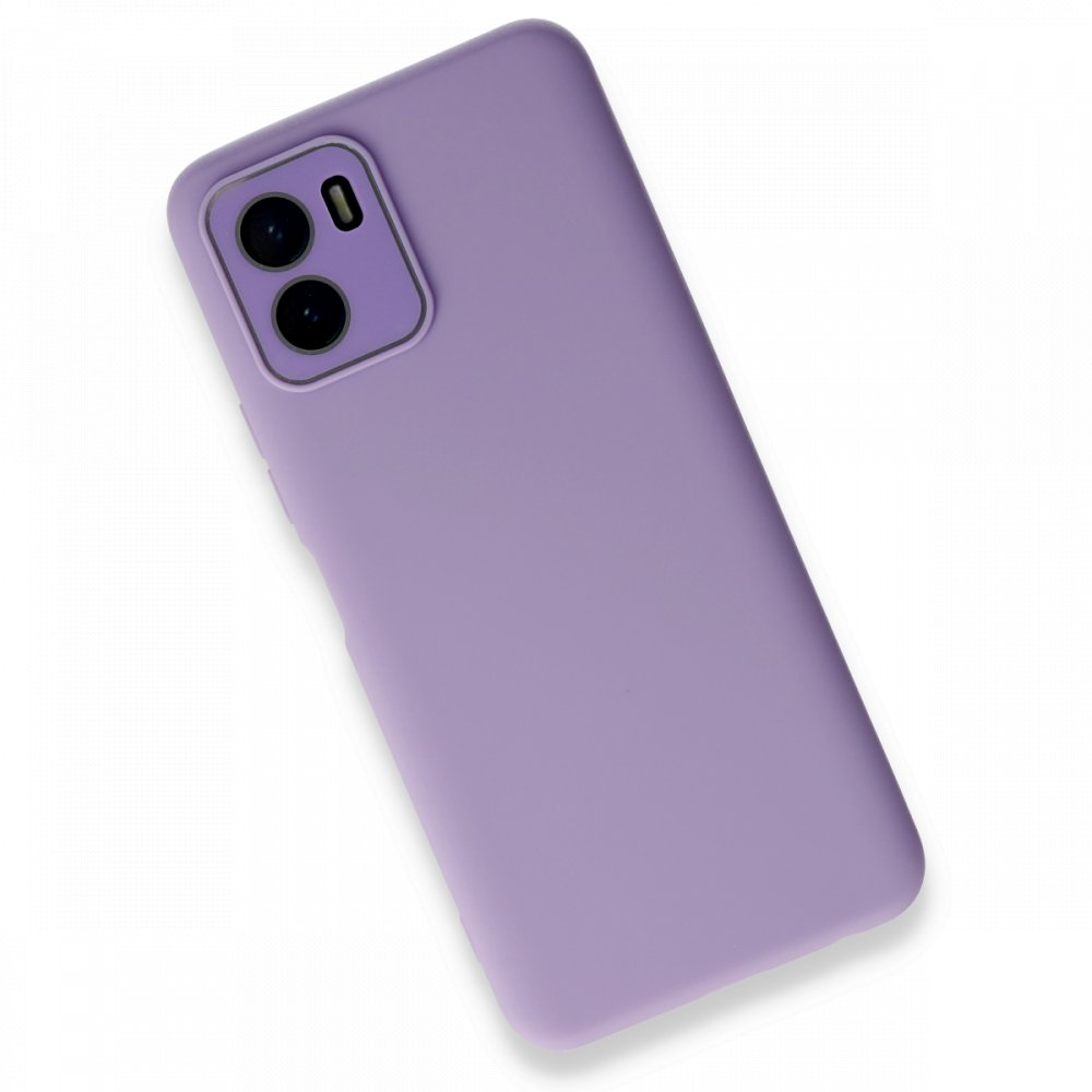 Newface Vivo Y15S Kılıf Lansman Glass Kapak - Lila