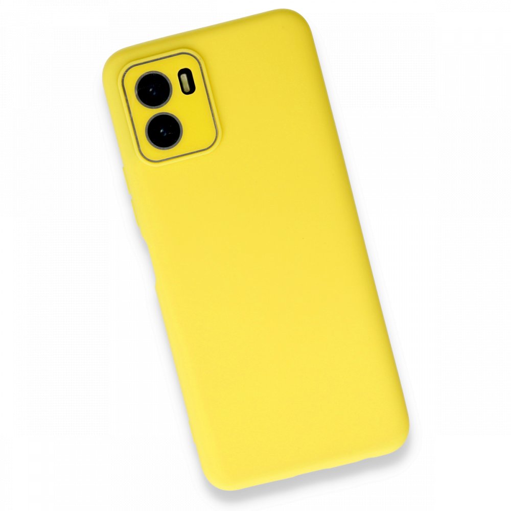 Newface Vivo Y15S Kılıf Lansman Glass Kapak - Sarı