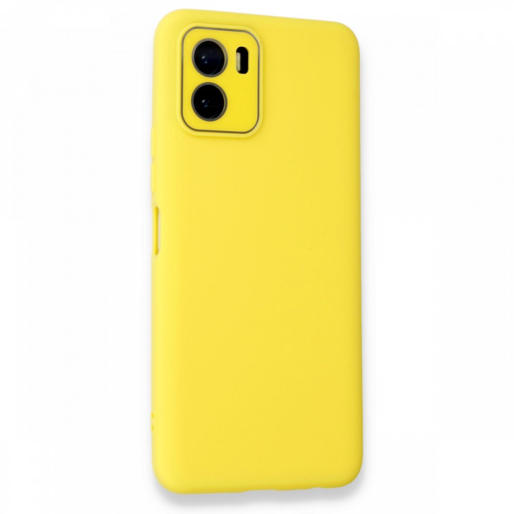 Newface Vivo Y15S Kılıf Lansman Glass Kapak - Sarı