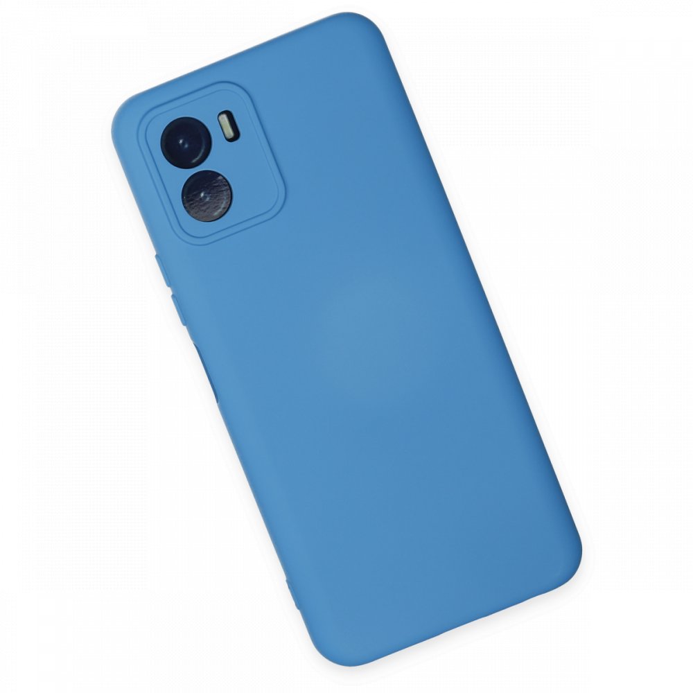 Newface Vivo Y15S Kılıf Nano içi Kadife Silikon - Mavi