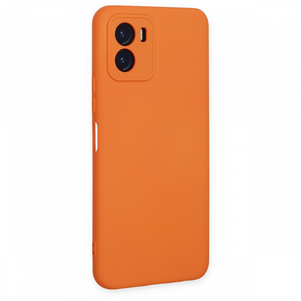 Newface Vivo Y15S Kılıf Nano içi Kadife Silikon - Turuncu