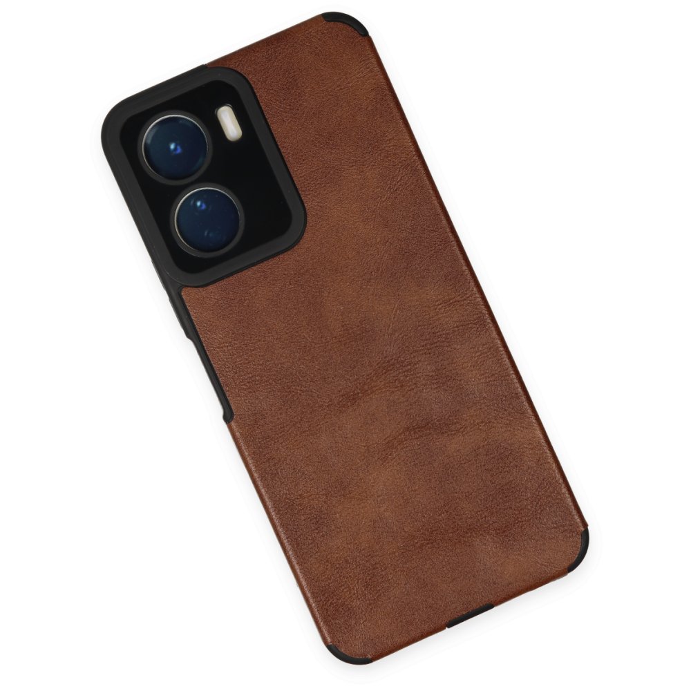 Newface Vivo Y16 Kılıf Loop Deri Silikon - Kahverengi