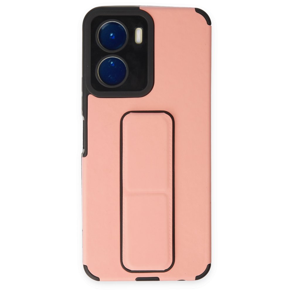 Newface Vivo Y16 Kılıf Mega Standlı Silikon - Pudra