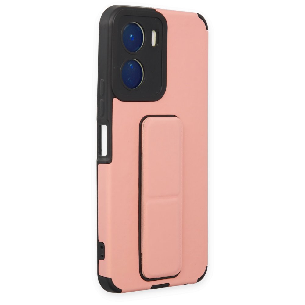 Newface Vivo Y16 Kılıf Mega Standlı Silikon - Pudra