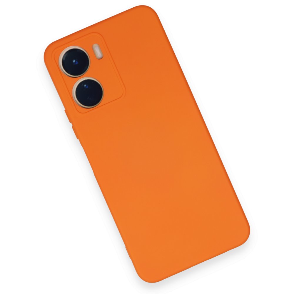 Newface Vivo Y16 Kılıf Nano içi Kadife Silikon - Turuncu