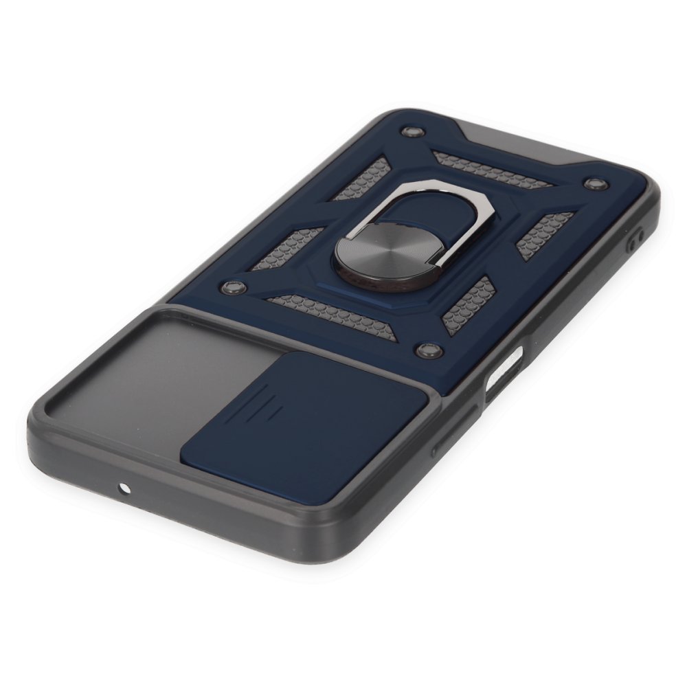 Newface Vivo Y16 Kılıf Pars Lens Yüzüklü Silikon - Lacivert