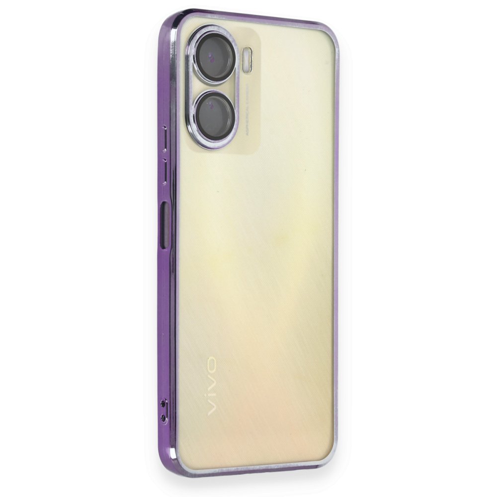 Newface Vivo Y16 Kılıf Razer Lensli Silikon - Mor