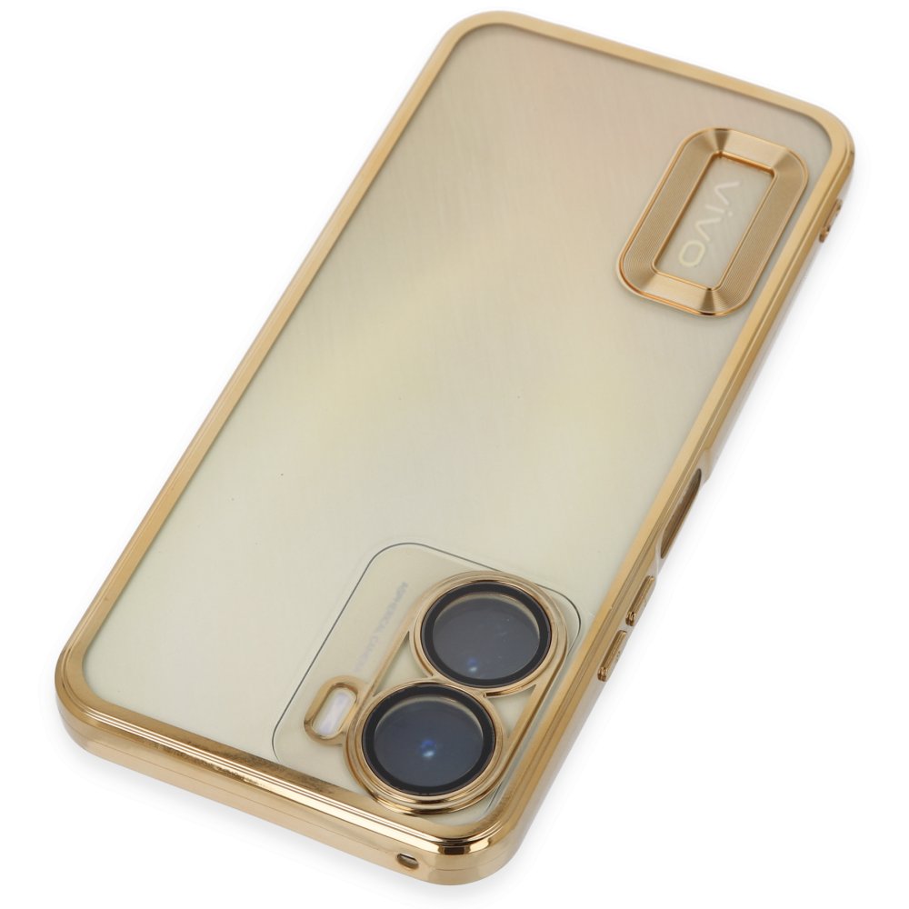 Newface Vivo Y16 Kılıf Slot Silikon - Gold