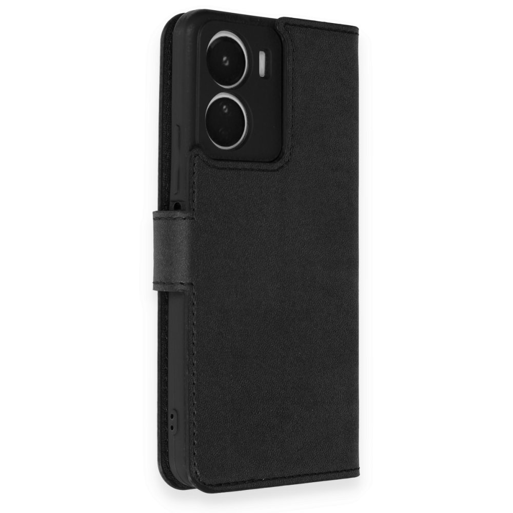 Newface Vivo Y16 Kılıf Trend S Plus Kapaklı Kılıf - Siyah