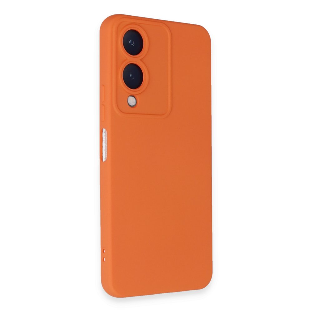 Newface Vivo Y17S Kılıf Nano içi Kadife Silikon - Turuncu