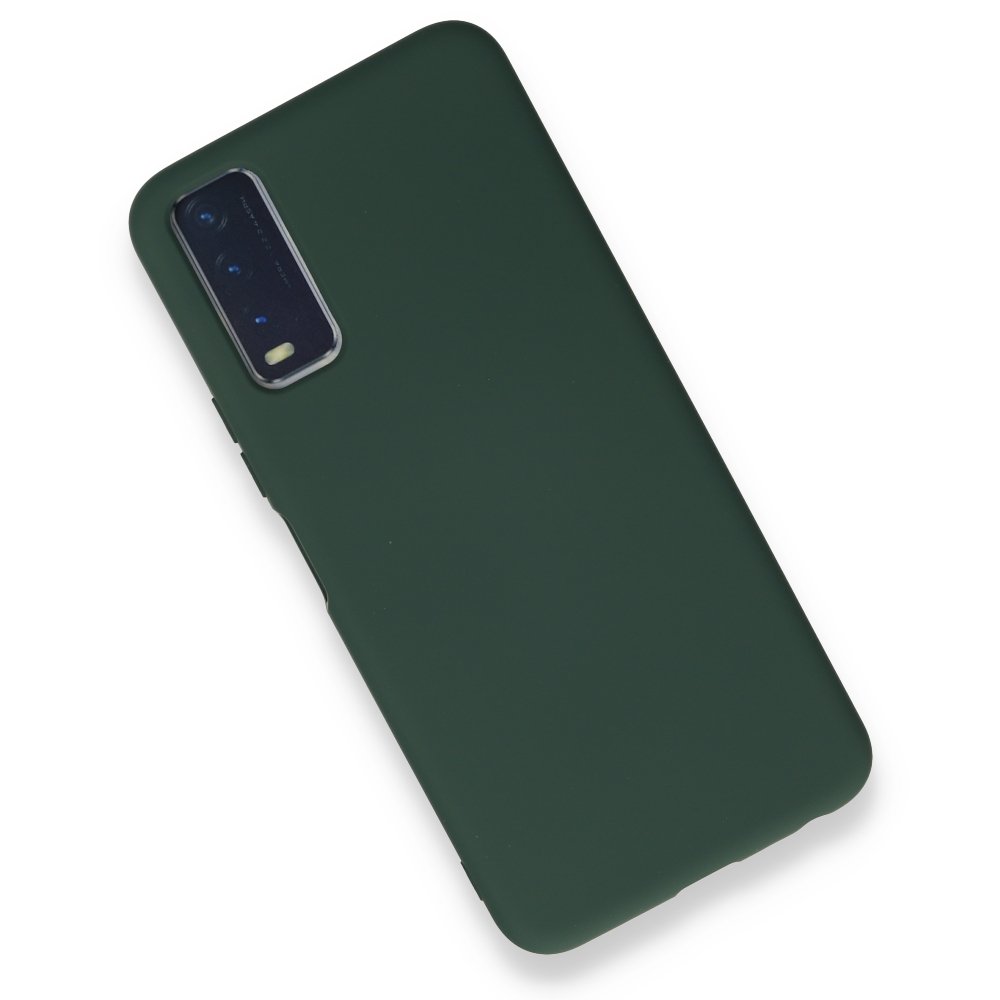 Newface Vivo Y20 Kılıf Nano içi Kadife  Silikon - Koyu Yeşil
