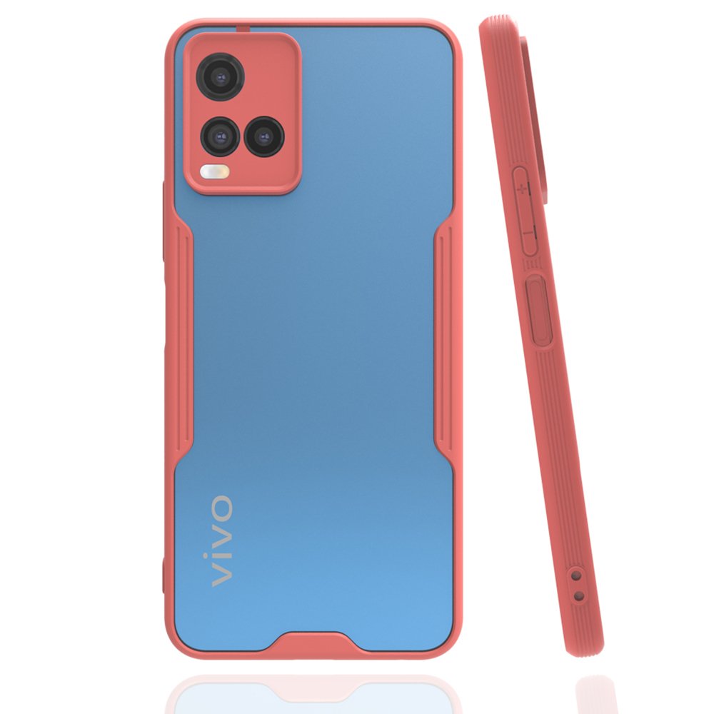 Newface Vivo Y21 Kılıf Platin Silikon - Pembe
