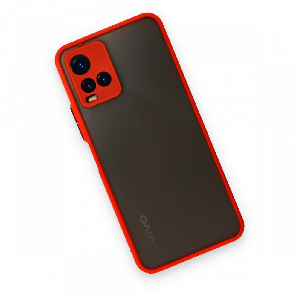 Newface Vivo Y21S Kılıf Montreal Silikon Kapak - Kırmızı