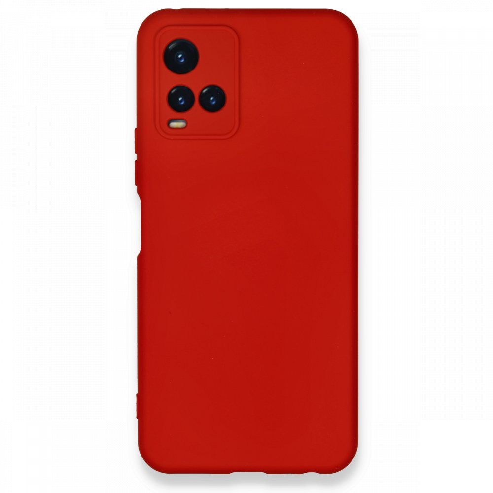 Newface Vivo Y21S Kılıf Nano içi Kadife Silikon - Kırmızı