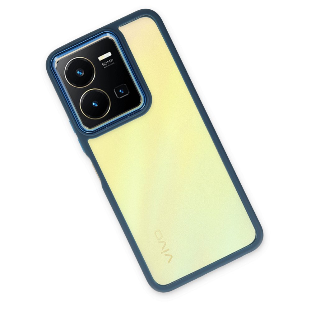 Newface Vivo Y22S Kılıf Dora Kapak - Mavi