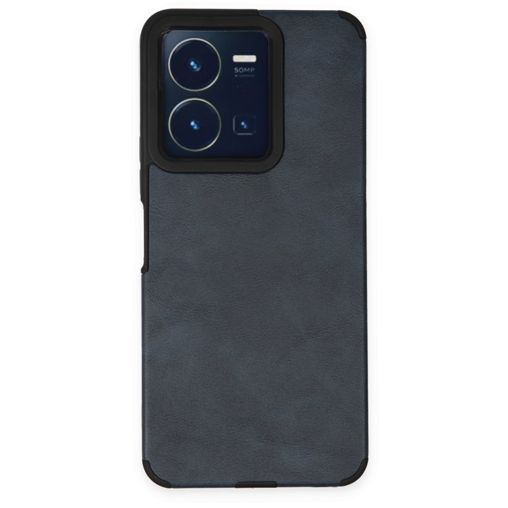 Newface Vivo Y22S Kılıf Loop Deri Silikon - Lacivert