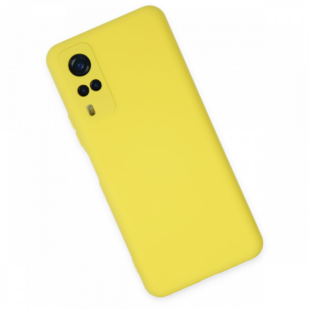 Newface Vivo Y31 2021 Kılıf Nano içi Kadife Silikon - Sarı