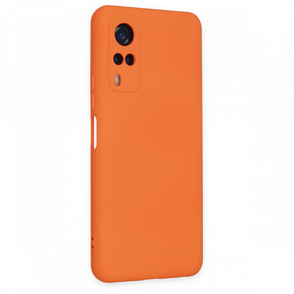 Newface Vivo Y31 2021 Kılıf Nano içi Kadife Silikon - Turuncu