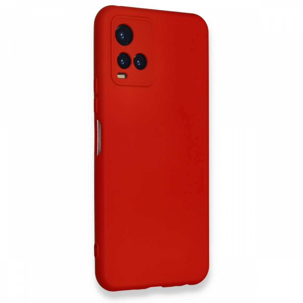 Newface Vivo Y33S Kılıf Nano içi Kadife  Silikon - Kırmızı