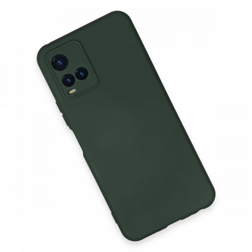 Newface Vivo Y33S Kılıf Nano içi Kadife Silikon - Koyu Yeşil