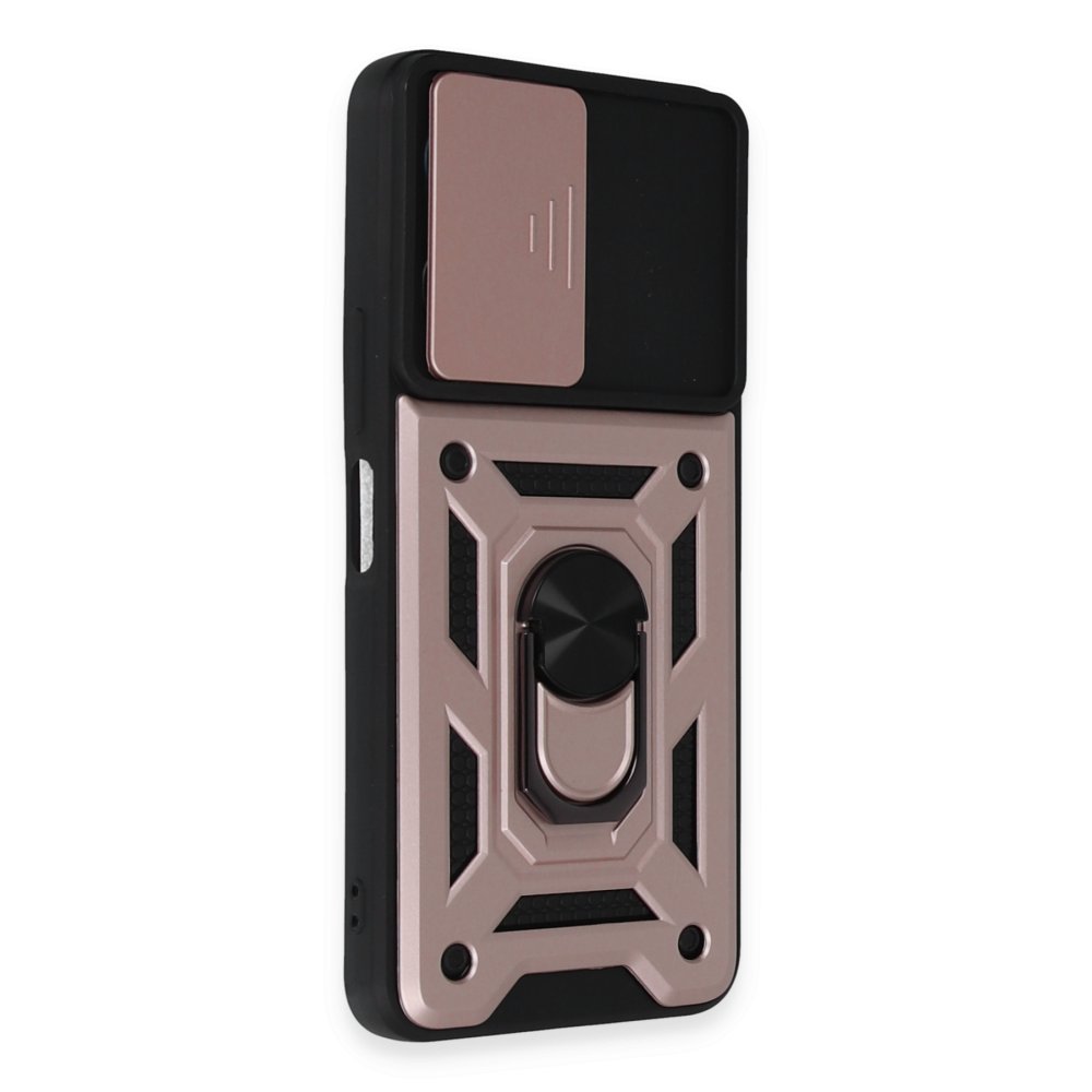 Newface Vivo Y35 Kılıf Pars Lens Yüzüklü Silikon - Rose Gold