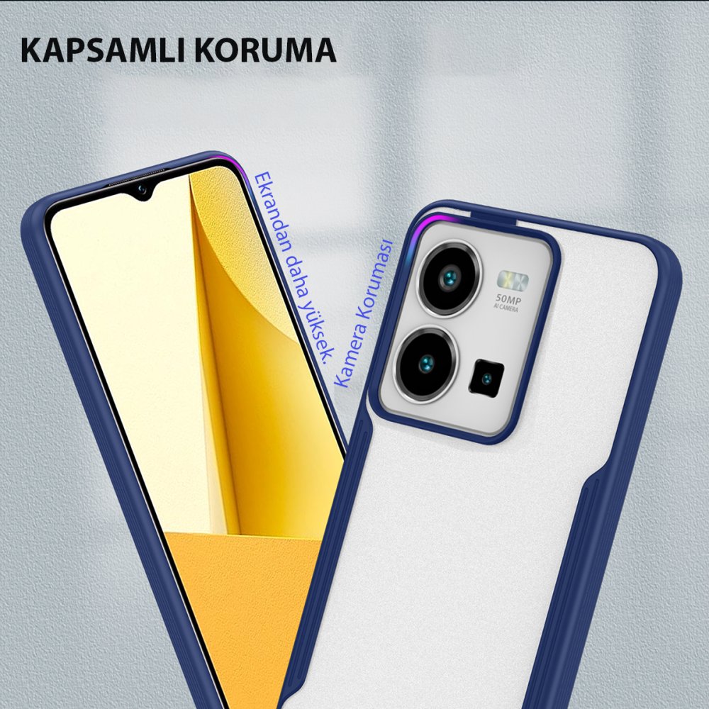 Newface Vivo Y35 Kılıf Platin Silikon - Siyah