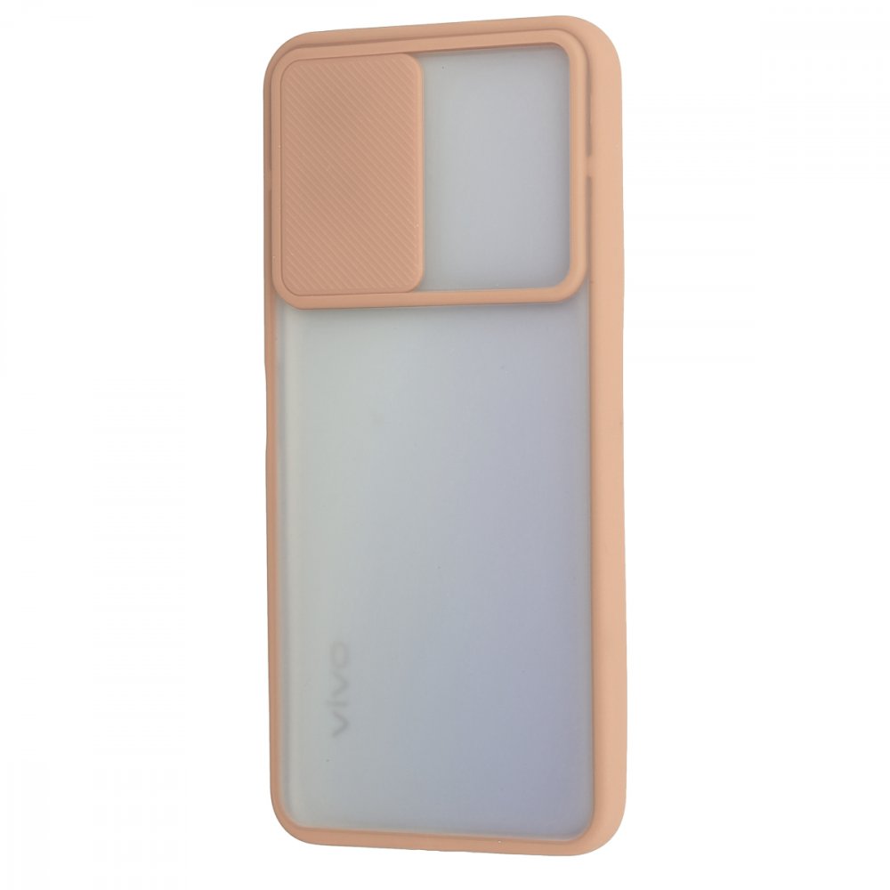 Newface Vivo Y51 Kılıf Palm Buzlu Kamera Sürgülü Silikon - Pembe